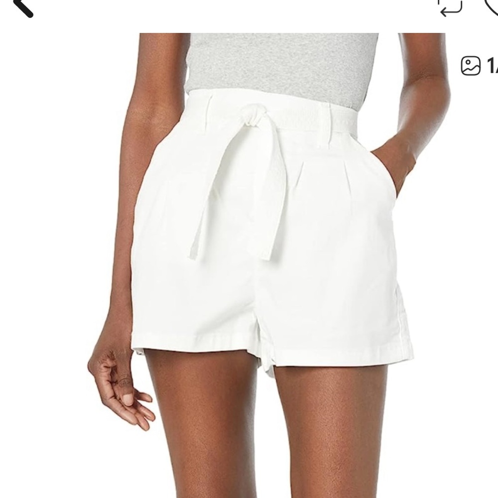 Ci Sono sz M White High Waist Shorts linen rayon blend high rise elastic waist